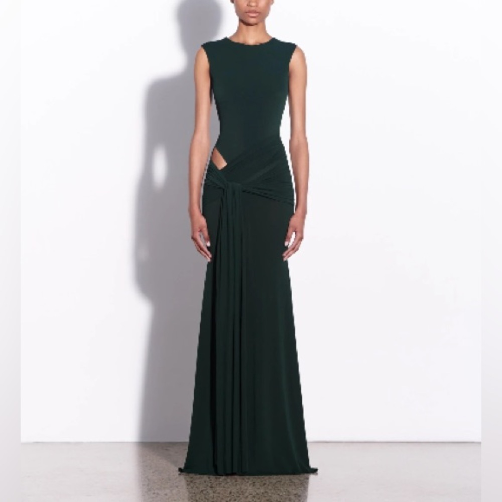Alex Perry Sleeveless Cutout Wrap Gown